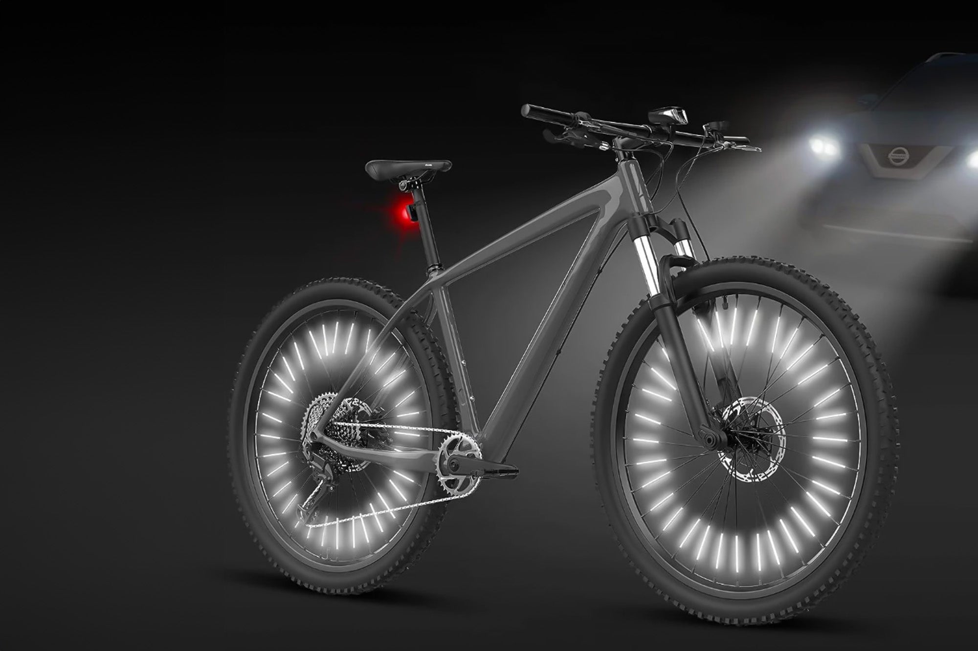 Reflectores de radios de bicicleta de 360°