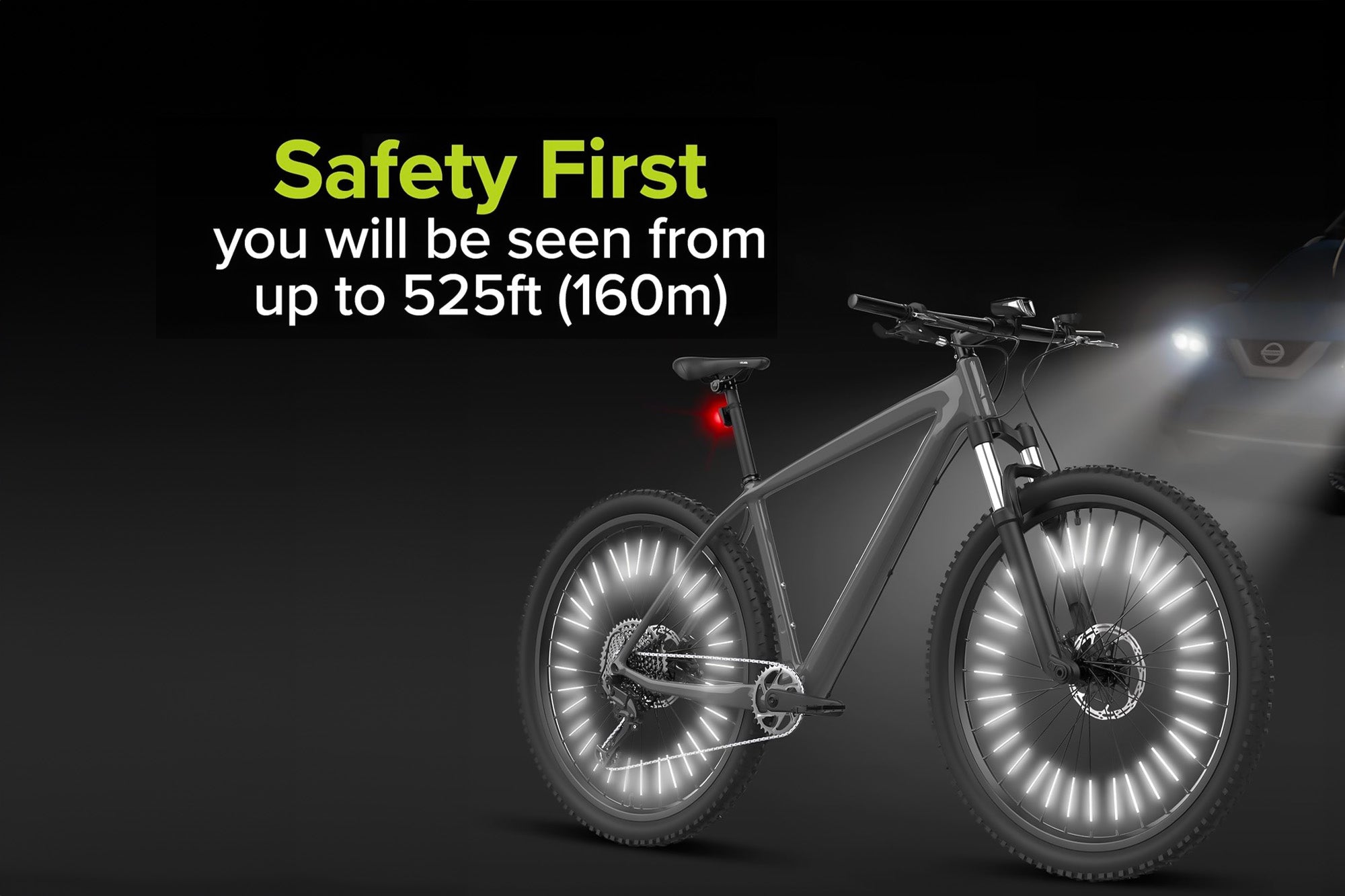 Reflectores de radios de bicicleta de 360°
