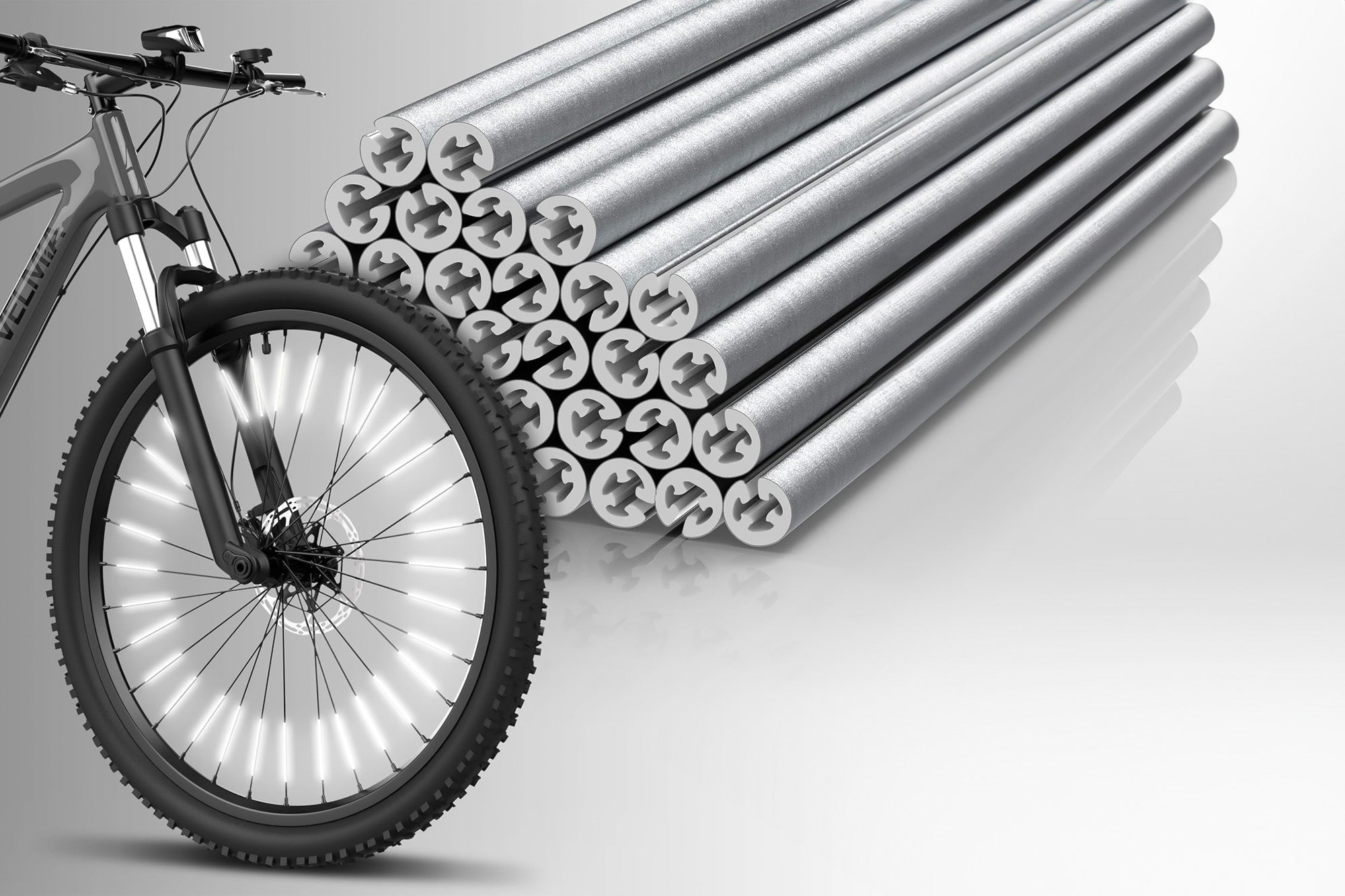 Reflectores de radios de bicicleta de 360°