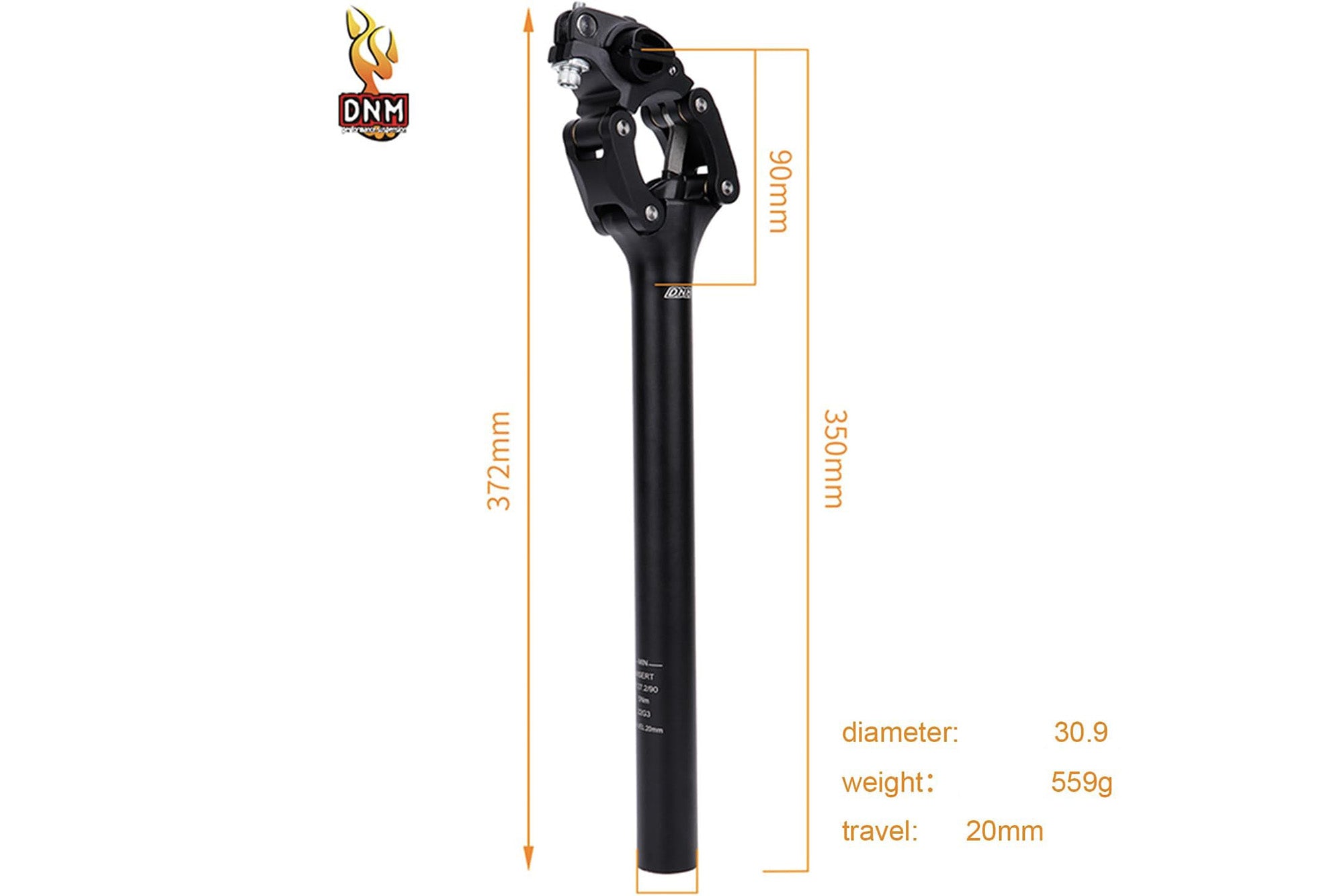 Tige de Selle Suspendue DNM 30,9 mm