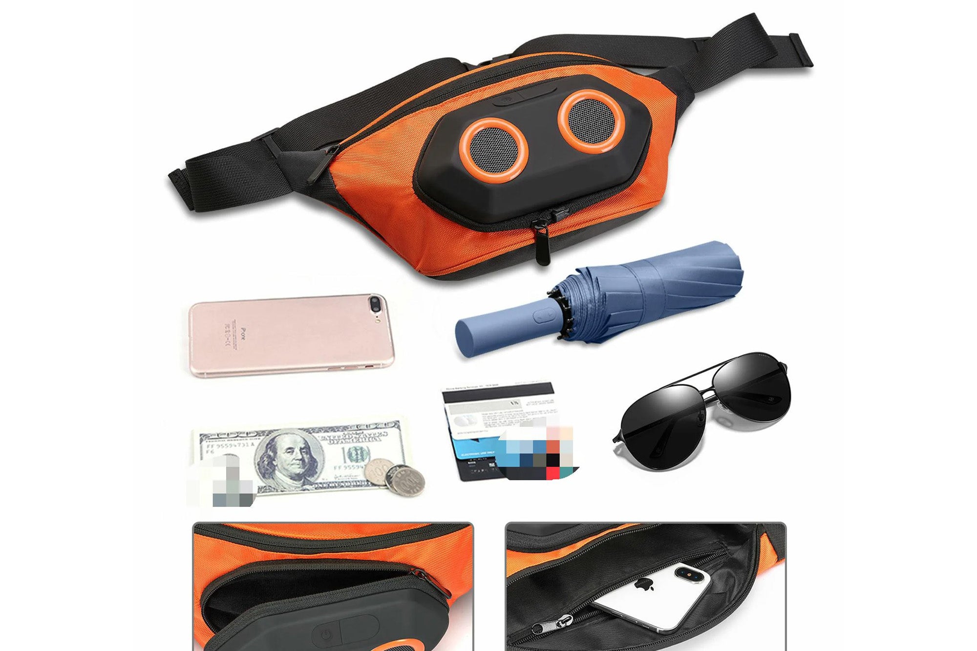 Riñonera con altavoz Bluetooth