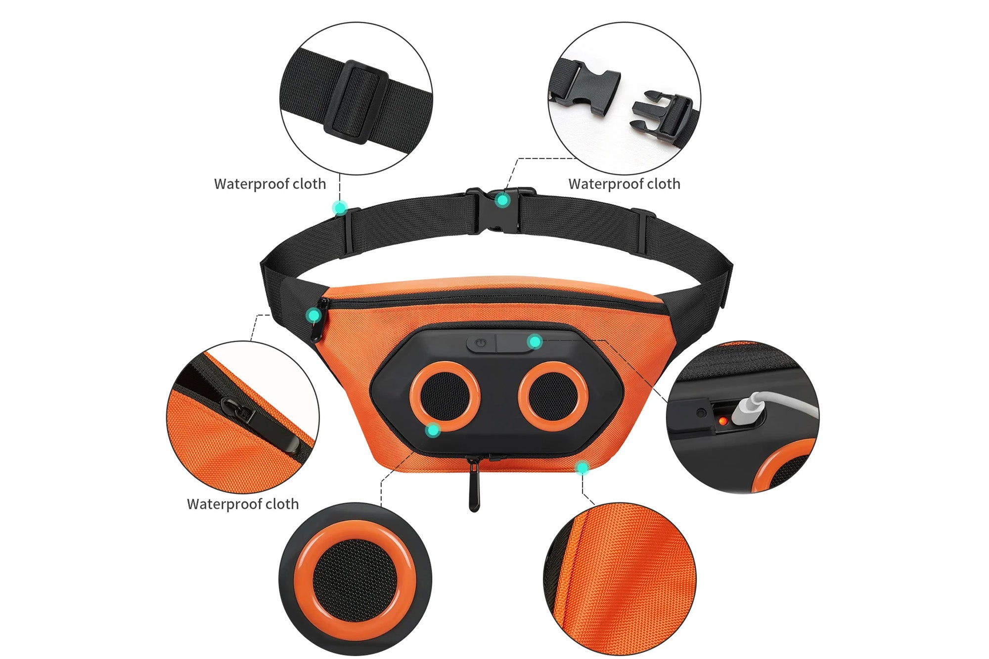 Riñonera con altavoz Bluetooth