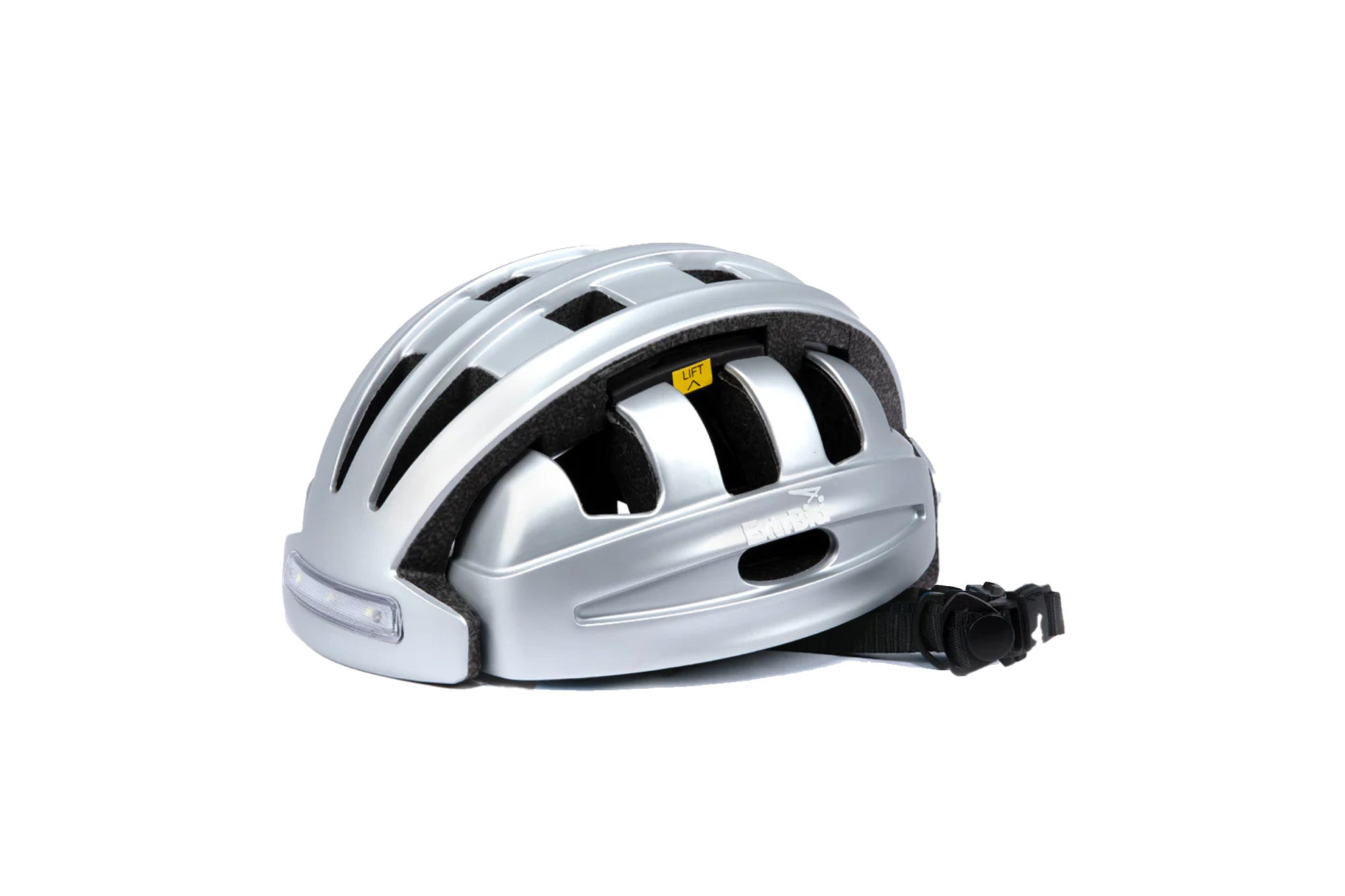 Casco de bicicleta plegable con luz.